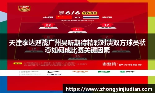 天津泰达迎战广州昊昕期待精彩对决双方球员状态如何成比赛关键因素